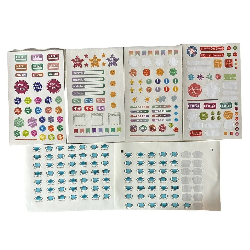 HUGE Erin Condren Planner‎ Lot Leather Folio Stickers Calendar Dashboards & MORE